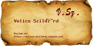Velics Szilárd névjegykártya